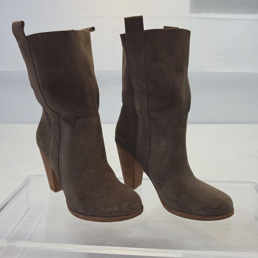 Joie Suede Ankle Boots Women's EU 36.5 Brown Heeled Booties Made in Italy